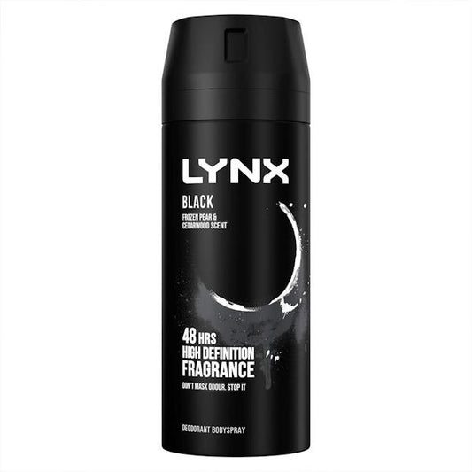 Lynx Black Deodorant Bodyspray 150ml (Case of 6)