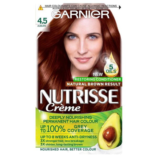 (LT) Garnier Nutrisse Creme Permanent Colour 4.5 Auburn (Case of 3)