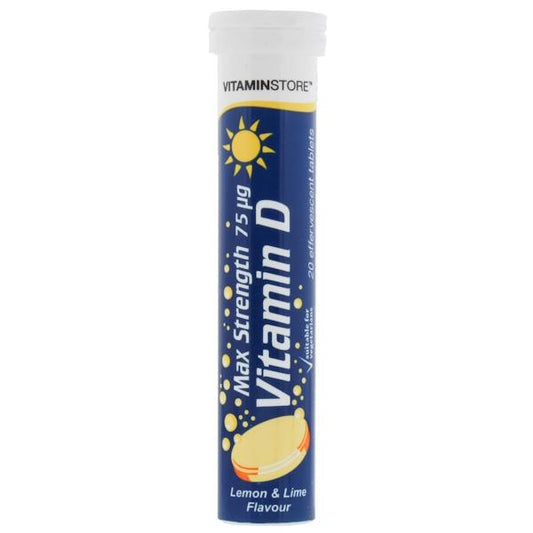 Vitamin Store Vitamin D 75ug 20 Lemon & Lime Effervescent Tablets (Case of 6)