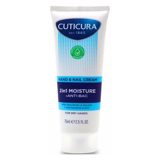 Cuticura 2in1 Moisture + Anti Bac Hand & Nail Cream 75ml (Case of 6)