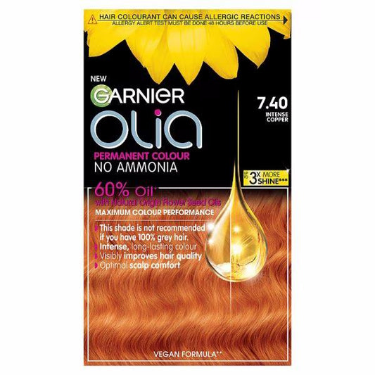 Garnier Olia Permanent Hair Colour 7.40 Intense Copper (Case of 3)