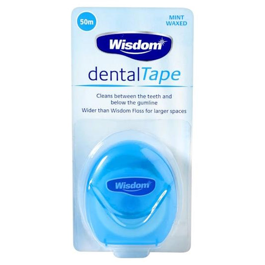 Wisdom Dental Tape Mint Waxed 50m (Case of 12)