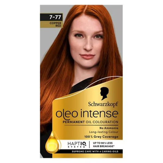 Schwarzkopf Oleo Intense Permanent Oil Colour 7-77 Light Copper Red (Case of 3)