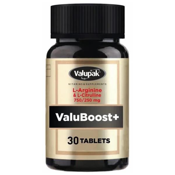 (LT) Valupak ValuBoost+ L-Arginine 750mg & L-Citrulline 250mg 30 Tablets (Case of 6)