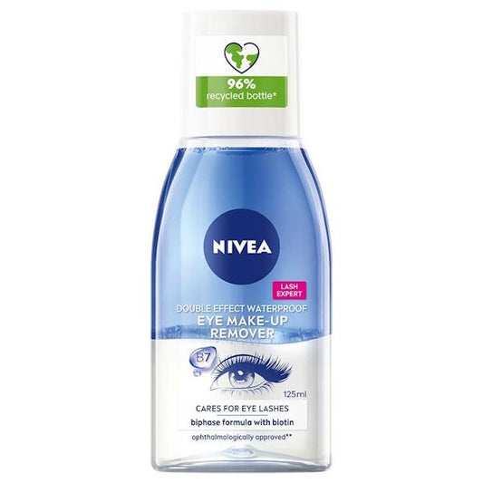 Nivea Double Effect Waterproof Eye Make-Up Remover 125ml (Case of 6)