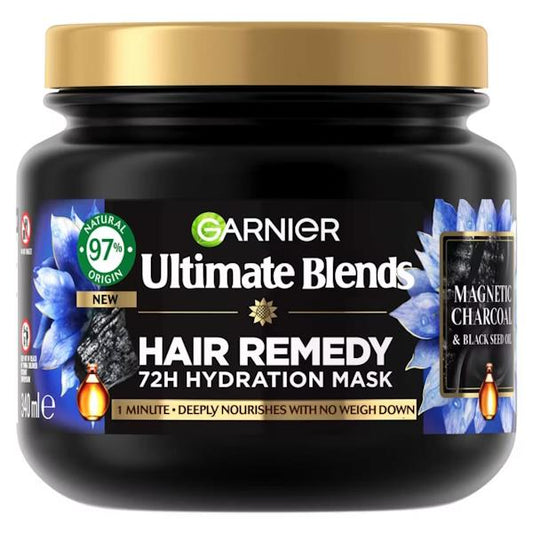 (LT) Garnier Ultimate Blends Charcoal Hair Remedy Hydration Mask 340ml (Case of 6)