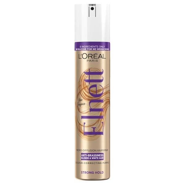 L'Oreal Elnett Hairspray Anti-Brassiness Strong Hold 200ml (Case of 6)