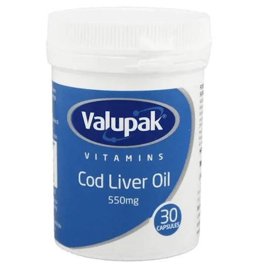 Valupak Supplements Cod Liver Oil 550mg 30 Capsules (Case of 6)