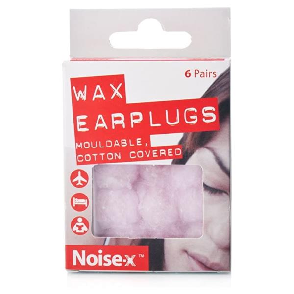 (LT) Noise-X Wax Earplugs 6 Pairs (Case of 8)
