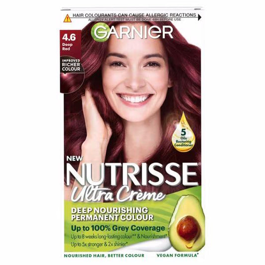 Garnier Nutrisse Creme Permanent Colour 4.6 Deep Red (Case of 3)