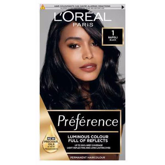 L'Oreal Preference Permanent Colour 1 Black (Case of 3)
