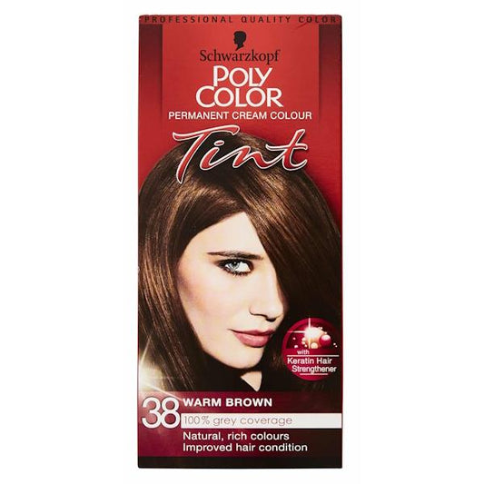 Schwarzkopf Poly Color Tint Permanent Cream Colour 38 Warm Brown (Case of 3)