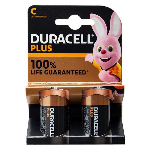 Duracell Plus Alkaline Batteries C 2 Pack
