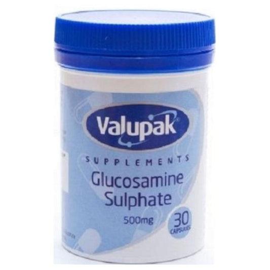 Valupak Supplements Glucosamine Sulphate 500mg 30 Capsules (Case of 6)