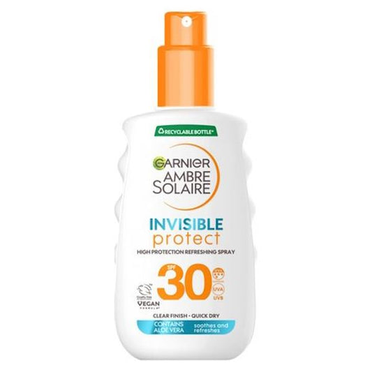 Garnier Ambre Solaire Invisible Protect Refresh SPF30 Sun Protection Spray 150ml (Case of 6)