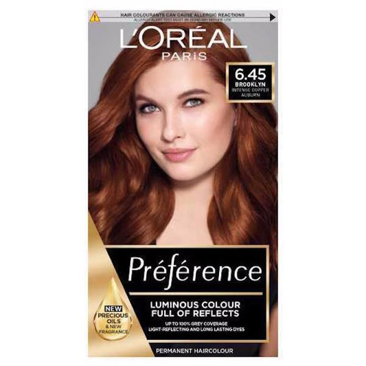 L'Oreal Preference Permanent Colour 6.45 Intense Copper Auburn (3 PACKS)