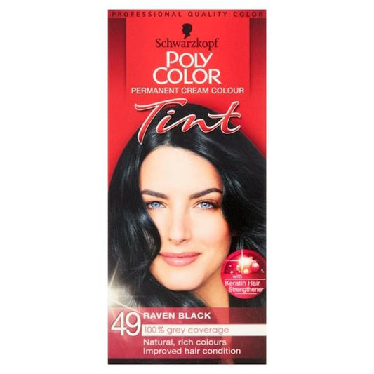 Schwarzkopf Poly Color Tint Permanent Cream Colour 49 Raven Black (Case of 3)