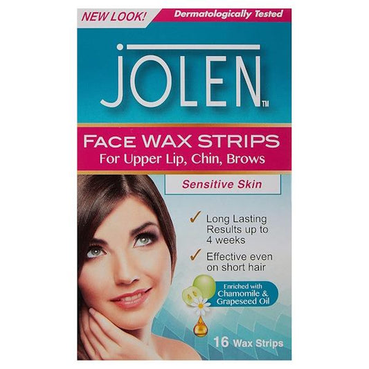(LT) Jolen Face Wax Strips 16 Wax Strips (Case of 12)