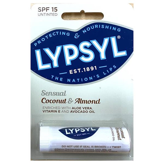 Lypsyl Sensual Coconut & Almond SPF15 Untinted 4.6g (Case of 9)