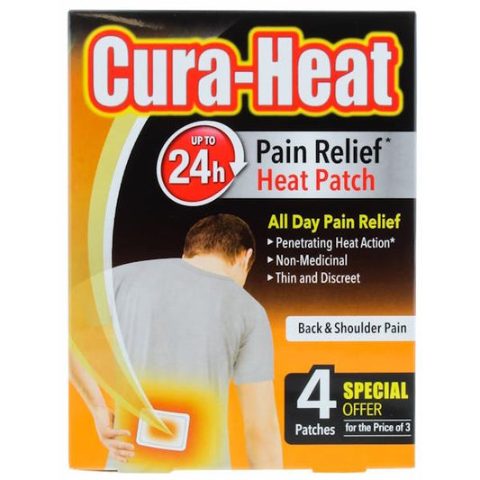 Cura-Heat Pain Relief Back & Shoulder Pain 4 Patches (Case of 6)