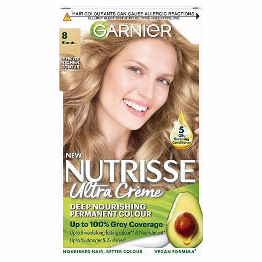 Garnier Nutrisse Creme Permanent Colour 8 Blonde (Case of 3)