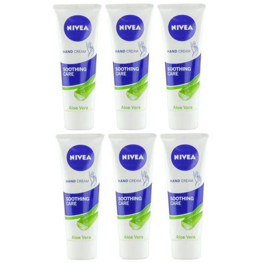Nivea Hand Cream Soothing Care Aloe Vera 75ml (Case of 6)