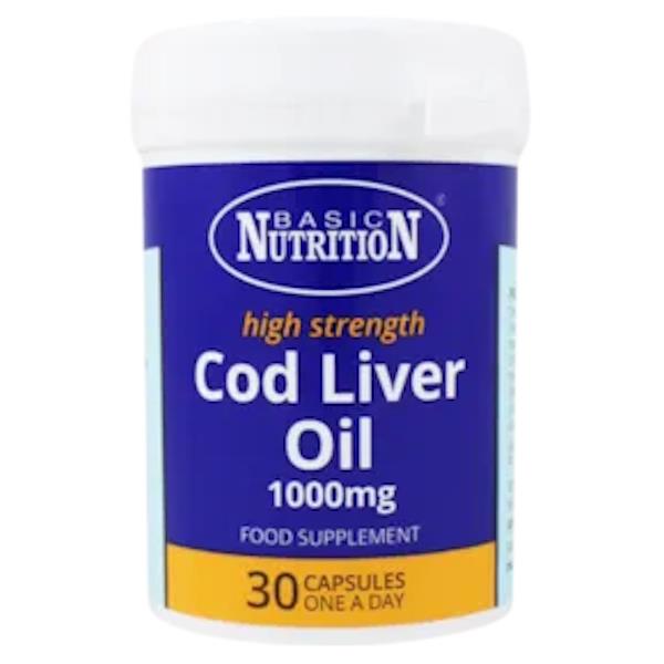 Basic Nutrition Cod Liver Oil 1000mg 30 Capsules (Case of 6)