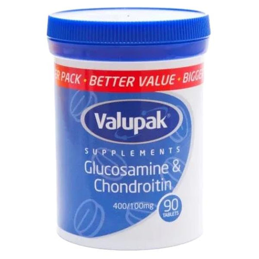 Valupak Glucosamine & Chondroitin 400/100mg 90 Tablets (Case of 6)