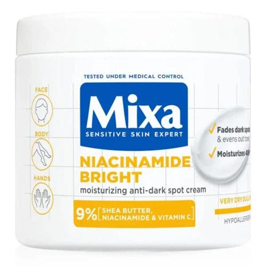 (LT) Mixa Niacinamide Bright Moisturising Anti-Dark Spot Cream 400ml (Case of 6)
