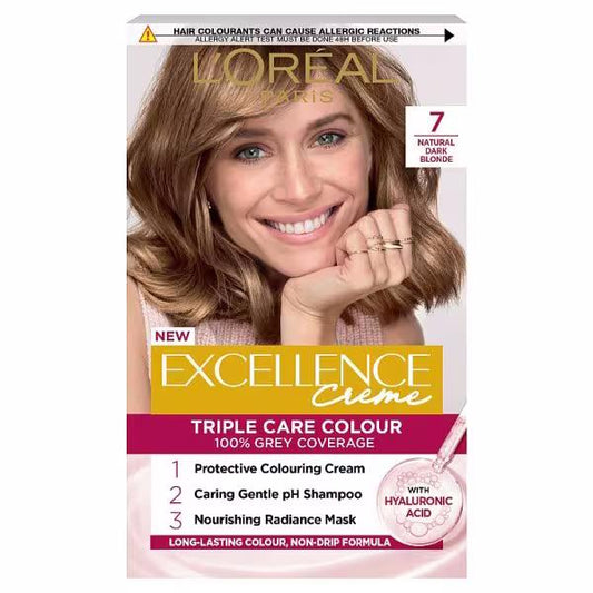 (LT) L'Oreal Excellence Creme Triple Care Colour 7 Natural Dark Blonde (Case of 3)