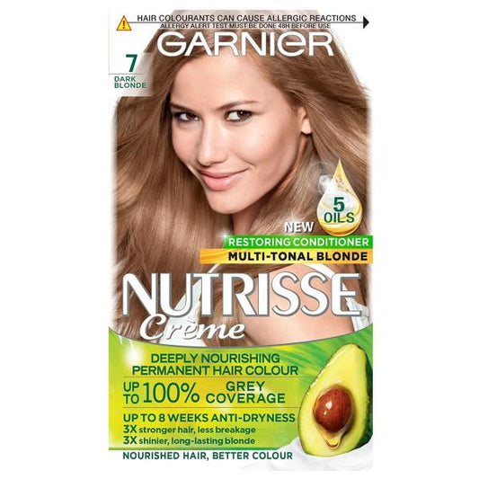 (LT) Garnier Nutrisse Creme Permanent Colour 7 Dark Blonde (Case of 3)