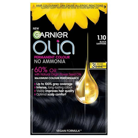 Garnier Olia Permanent Hair Colour 1.10 Black Sapphire (Case of 3)