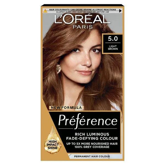 L'Oreal Preference Permanent Colour 5.0 Light Brown (Case of 3)