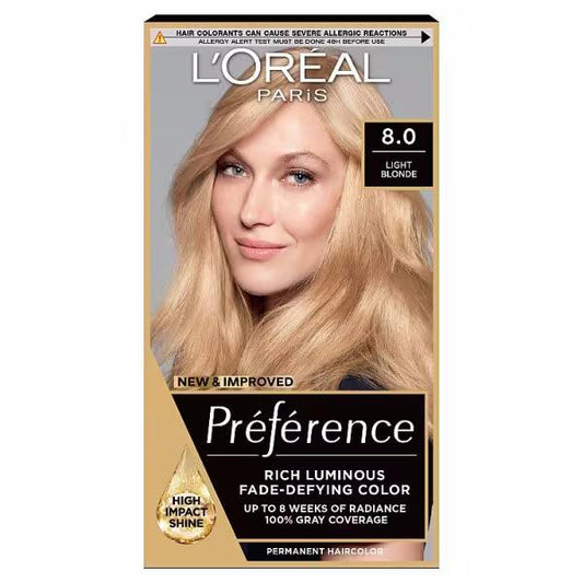 L'Oreal Preference Permanent Colour 8 Light Blonde (Case of 3)