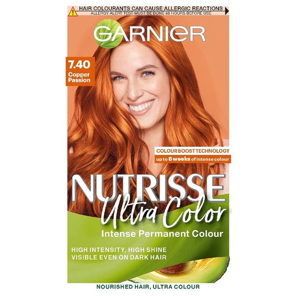 (LT) Garnier Nutrisse Ultra Color Permanent Colour 7.40 Copper Passion (Case of 3)