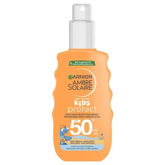 Garnier Ambre Solaire Kids Protect SPF50+ Sun Protection Spray 150ml (Case of 6)