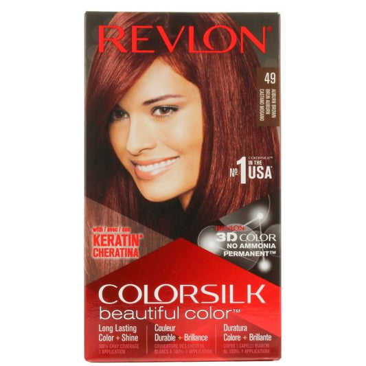 Revlon Colorsilk Permanent Colour 49 Auburn Brown (Case of 3)