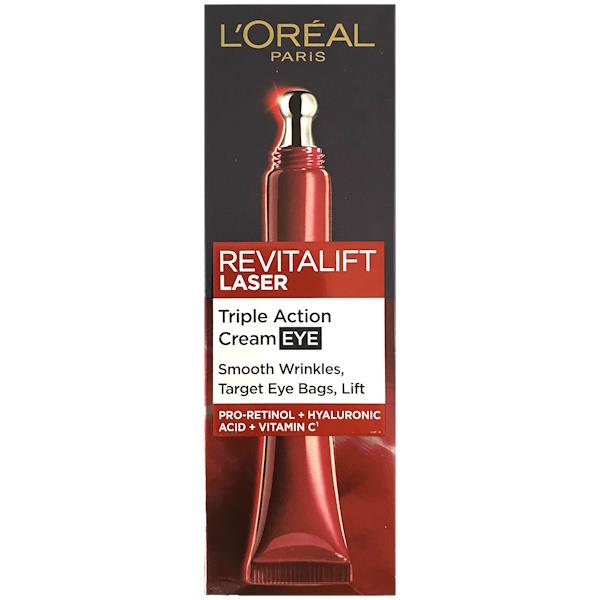 L'Oreal Revitalift Laser Triple Action Eye Cream 15ml (Case of 6)
