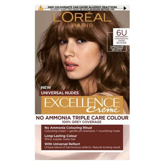(LT) L'Oreal Excellence Creme Universal Nudes 6U Universal Dark Blonde (Case of 3)