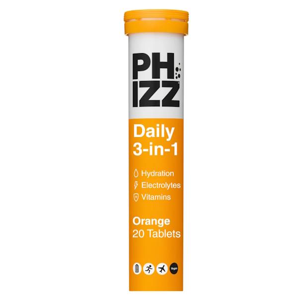 Phizz Daily 3-in-1 Orange 20 Effervescent Tablets (Case of 12)