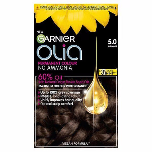Garnier Olia Permanent Hair Colour 5.0 Brown (Case of 3)