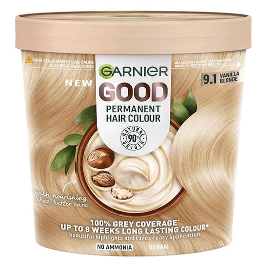 Garnier Good Permanent Hair Colour 9.1 Vanilla Blonde (Case of 3)