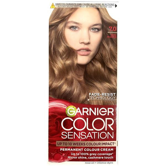 Garnier Color Sensation Permanent Colour Cream 7.0 Opal Blonde (Case of 3)