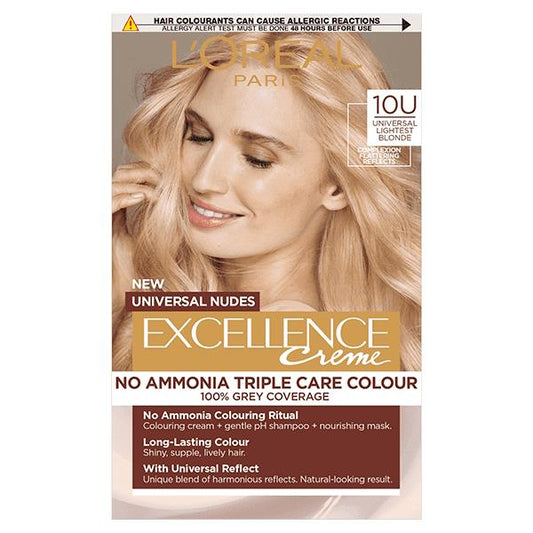 L'Oreal Excellence Creme Universal Nudes 10U Universal Lightest Blonde (Case of 3)