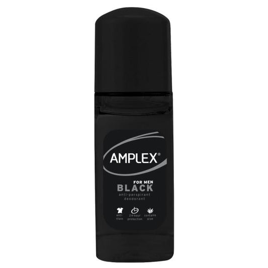 Amplex For Men Black Deodorant Roll On 50ml (Case of 12)