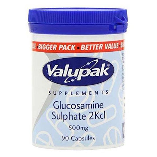 Valupak Supplements Glucosamine Sulphate 500mg 90 Capsules (Case of 6)