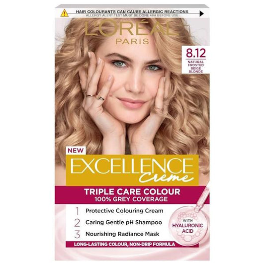 (LT) L'Oreal Excellence Creme Triple Care Colour 8.12 Natural Frosted Beige Blonde (Case of 3)