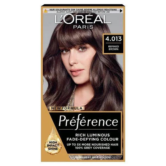 L'Oreal Preference Permanent Colour 4.013 Refined Brown (Case of 3)