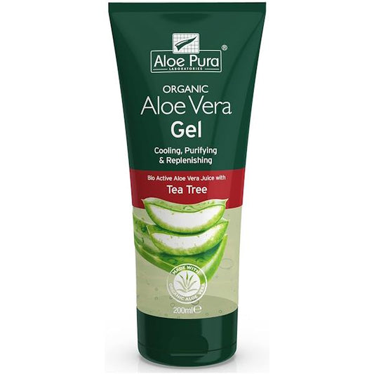 Aloe Pura Organic Aloe Vera Gel Tea Tree 200ml (Case of 6)