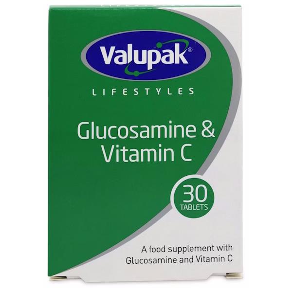 (LT) Valupak Glucosamine & Vitamin C 30 Tablets Blister Pack (Case of 3)